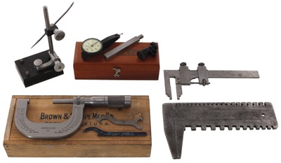 Brown & Sharpe Manufacturing Company, Providence, Rhode Island: Five Extra Clean Machinists' Tools