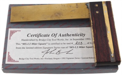 Bridge City Tool Company, Portland, Oregon, No. TS-1.5: Jointmaker's Try Square