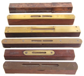 Assorted Makers: Five English Mkr. Spirt Levels