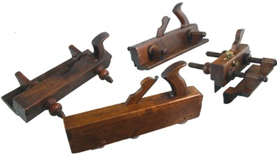 Assorted Makers: Lot Of Four Fenced Wooden Planes