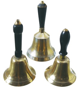 Unmarked: Three Early Brass Schoolhouse Bells