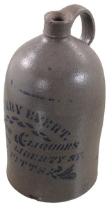 Henry Evert, Pittsburgh, Pennsylvania: Rare One Gallone Stoneware Jug