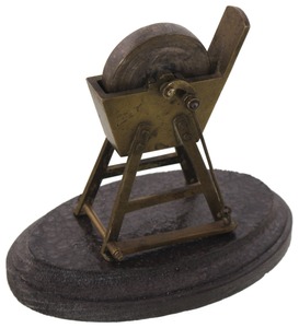 Unmarked: Early Cast Brass Toy Treadle Drive Grinde