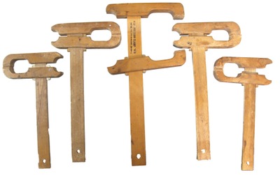 Unmarked: Five Wooden "Presson" Clamps