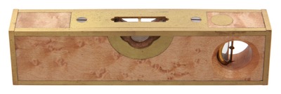 Barry Weaver, Barrington, Rhode Island: Showy Brass & Burl Sliver Bound Level