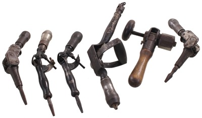 Assorted Makers: Coll. Of Five Corner Boring Braces