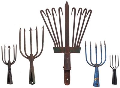 Assorted Makers: Lot Of Fish And Eel Spears