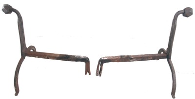 Unmarked: Pair Of Early Hand Forged Andirons