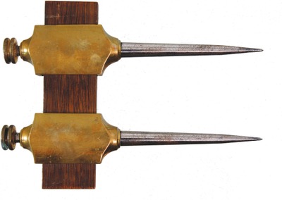 Unmarked: Pair Of Solid Brass Trammels