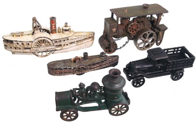 Assorted Makers: Lot Of Five Cast Iron Toys