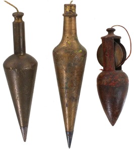 Assorted Makers: Lot Of Three Clean Plumb Bobs