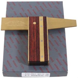 Bridge City Tool Company, Portland, Oregon, No. DS-1 J: Juara Wood & Brass Dovetail Square