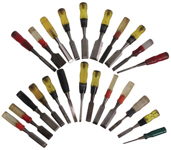 Stanley Rule & Level: Lot Of Plastic Hdl Chisels