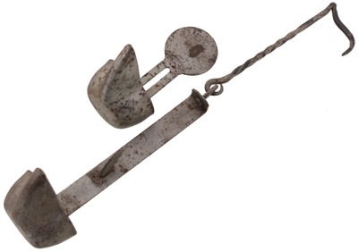 Unmarked: Early Forged Iron "Fat" Lamp