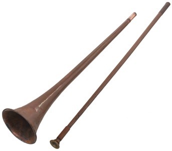 Unmarked: Early Solid Copper Hunting Horn