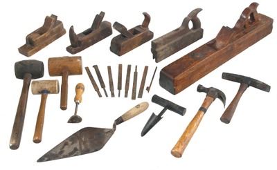 Assorted Makers: Lot Of Early Type Woodworking Tools