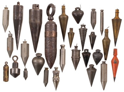 Assorted Makers: Lot Of Brass & Iron Plumb Bobs