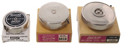 Lufkin Rule Company, Saginaw, Michigan: Three Original Box Tape Measures