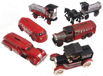 Ertl Company, Dyersville, Iowa: Six "The Texas Co." & Texaco Toy Trucks