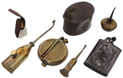 Assorted Makers: Coll. Of Seven Early Type Oil Cans