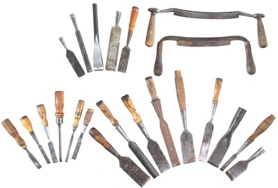 Assorted Makers: Lot Of Assorted Chisels And Draw Knives