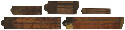 Stanley Rule & Level: Lot Of Five Asst. Folding Rule