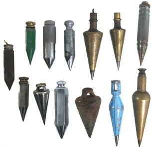 Assorted Makers: Lot Of Brass & Iron Plumb Bobs