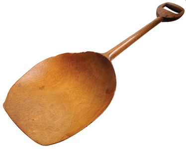 Unmarked: Early Carved Basswoo Grain Shovel