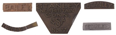 Stanley Rule & Level: Lot Of Foundry Name Plates