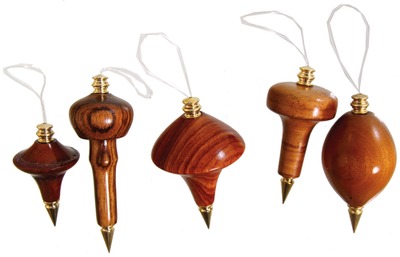 Ron George, Hampton, New Hampshire: Five Artfully Turned Plumb Bobs