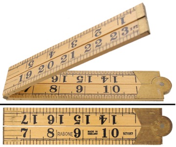 Rabone & Sons, Makers, Birmingham, England, No. 1167: Two-Foot/Two-Fold Folding Rule