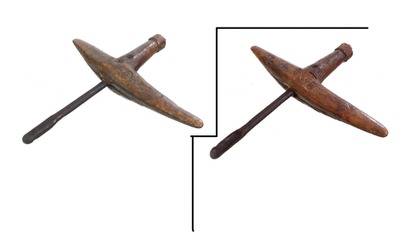 Unmarked: Early Carved Burl Wood Breast Auger