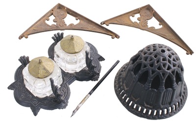 Assorted Makers: Three Cast Iron Household Items