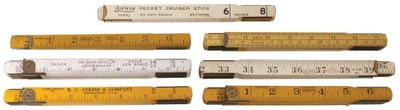 Lufkin Rule Company, Saginaw, Michigan: Seven Uncommon Zig-Zag Folding Ru