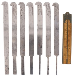 E.M. Chapin, Pine Meadow, Connecticut: Partial Set Of Seven Plow Plane Cutting Irons