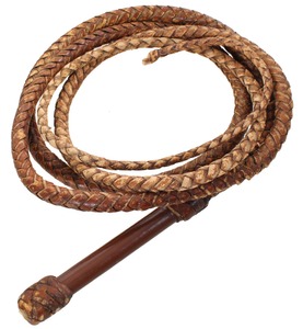 Unmarked: Early Braided Leather Bullwhip