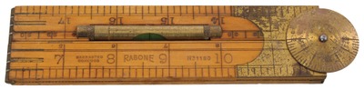 John Rabone & Sons, Birmingham, England, No. 1190: Protractor Comb. Folding Rule