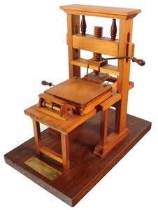 Unmarked: Wooden Scale Model Of Gutenberg Press