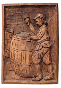 Unmarked: Early Bas Relief Carving Of Cooper