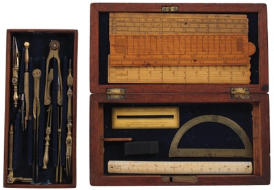 Unmarked: Early Rosewood Case Drafting Set