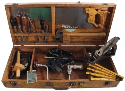 Stanley Rule & Level Plant, New Brain, Connecticut, No. 902: Solid Oak Tool Chest