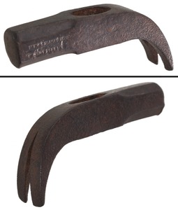 M.R. & I.H. Warner, Middletown, Connecticut: Extra Early Pre-Adze Eye Claw Hammer Head
