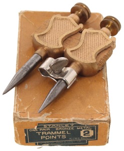 Stanley Rule & Level, No. 2: Bronze Metal Trammels