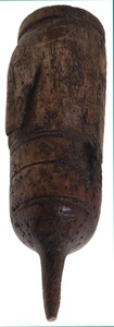 Unmarked: Carved European Scythe Stone Holder