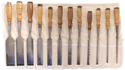C.E. Jennings & Company, New York, New York: Full Set Of 12 Beveldge Paring Chisels