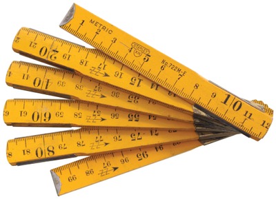 Stanley Rule & Level, No. 722M: Rare 4" Section Metr Zig-Zag Rule