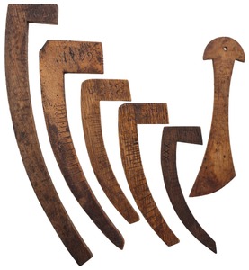 Unmarked: Stepped Set Of Five Cooper's Stave Gauges