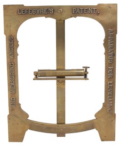 J. Lefebvre, Paris, France: Lefebvre's Patent Inclinometer Level