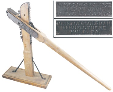 Matlack & Coleman, Philadelphia, Pennsylvania: Early Patent Lever Type Wagon Jack