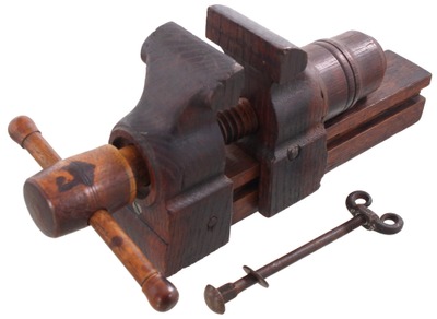 John Carleton: Detailed Wooden Model Of Bench Vise